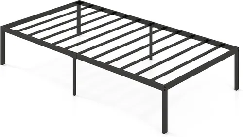 Miniatura 9 de KOMFOTT Base de cama de plataforma metálica de tamaño individual de 14 pulgadas, base de cama metálica resistente con espacio de almacenamiento