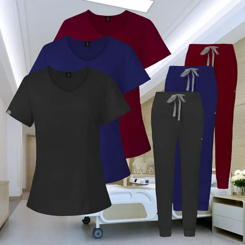 Miniatura 6 de VIAOLI Uniformes Médicos Enfermera Mujer Médico Enfermería Hospital Conjunto Top &Jogger Pantalones Clínica Liquidación Ropa de Trabajo