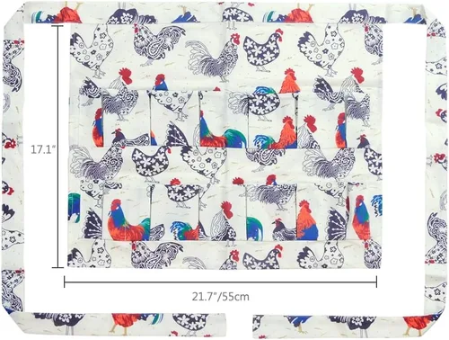 Miniatura 6 de Sefiron Delantal para Recoger Huevos de Pollo, 12 Bolsillos Profundos para Gallina, Pato, Huevos de Ganso Gallina de flores