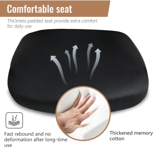 Miniatura 7 de Silla de oficina FDW para el hogar, con respaldo de altura media, para computadora, con soporte lumbar giratorio, ajustable, para trabajo, Negro