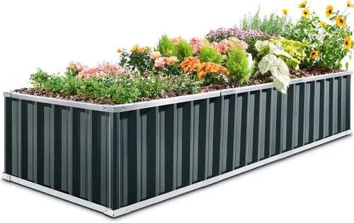 Miniatura 15 de King Bird - Cama de jardín elevada de 68 x 36 x 12 pulgadas, kit de caja de maceta de metal de acero galvanizado para jardín al aire libre, con 2