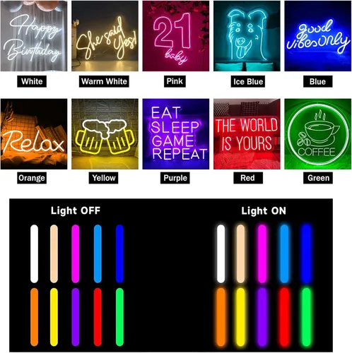 Miniatura 6 de Letrero de neón personalizado, luz de neón LED regulable personalizada, letrero de neón personalizable para decoración de pared, boda, fiesta