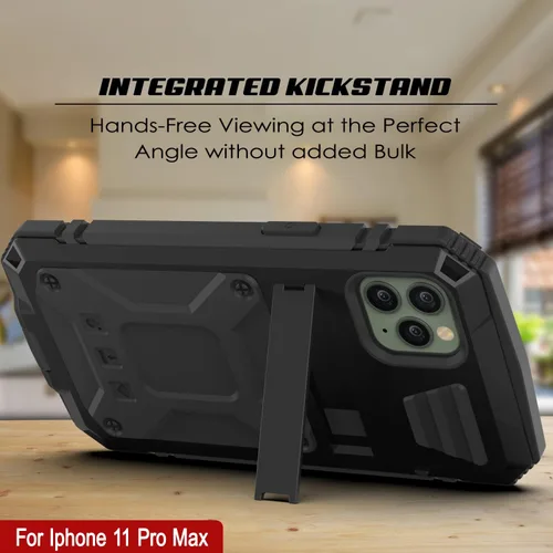 Miniatura 5 de PunkCase Funda de metal para iPhone 11 Pro Max [Serie 2.0] Funda de armadura resistente Diseño de cuerpo completo de aluminio y TPU con protector
