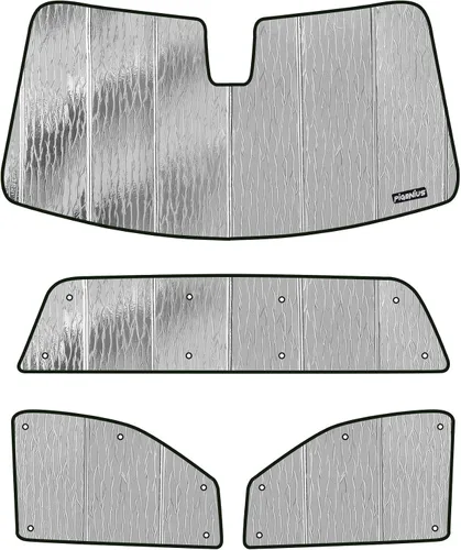 Miniatura 12 de Pigenius Combo de parasol para parabrisas y portón trasero para Chevy Silverado/GMC Sierra 1500/2500/3500 HD 2014-2018 Crew Cab, reversible