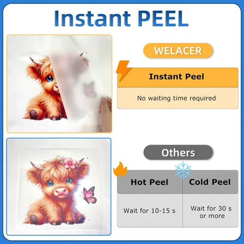 Miniatura 2 de 100 hojas de papel de película de transferencia DTF A4 de doble cara gruesas y transparentes, papel de transferencia de calor PET para impresora