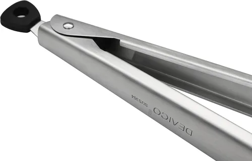 Miniatura 4 de DEVICO Pinzas de cocina para cocinar, pinzas de acero inoxidable 18/8, 2 pinzas de metal de bloqueo de 12 pulgadas para barbacoa/parrilla/bufé