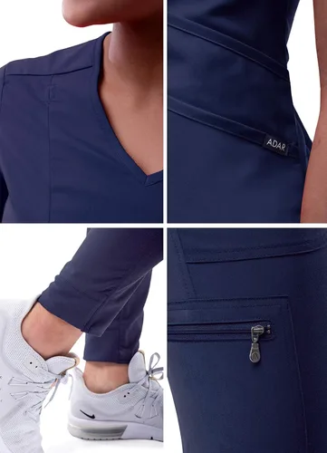 Miniatura 5 de Adar Pro - Conjunto médico moderno para mujer - Camiseta médica moderna con cuello en V y pantalón médico, pantalón de yoga