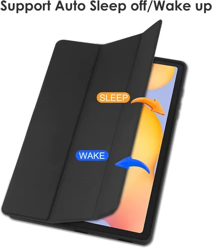 Miniatura 2 de Funda para Galaxy Tab S6 lite 10.4 2022/2020/2024 con soporte para bolígrafo, ultra delgada, ligera, a prueba de golpes, con carcasa trasera Negro