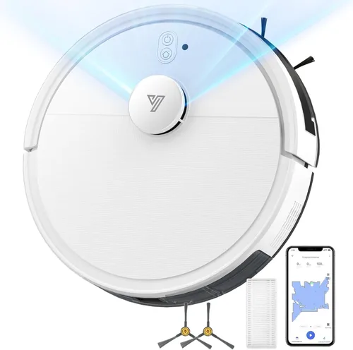 Combo robot de aspiradora y trapeador, aspiradoras robóticas con navegación LiDAR, mapeo inteligente, fuerte succión, con WiFi/App/Alexa/control de