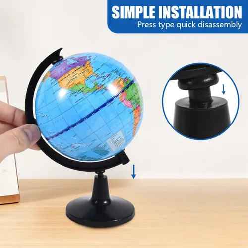 Miniatura 7 de KISEER Globo de mundo giratorio de 4 pulgadas con soporte para niños, aprendizaje de geografía, aula, educación u oficina, decoración del hogar