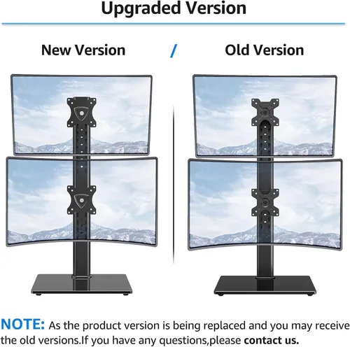 Miniatura 8 de MOUNTUP Soporte Vertical para Monitor Dual, Apila Dos Pantallas de hasta 32 Pulgadas, 14.9 Kg, Soporte de Escritorio Independiente para Monitor
