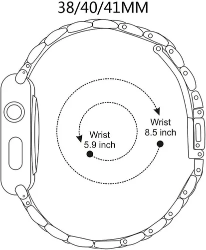 Miniatura 3 de Correa de metal compatible con Apple iWatch de 1.496 pulgadas, 1.575 pulgadas, 1.654 pulgadas, 1.732 pulgadas, correas de repuesto de acero