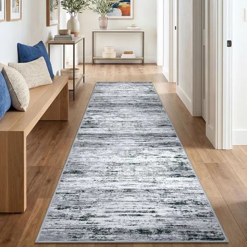 Miniatura 98 de Alfombra de pasillo moderna Lansny 2 x 6 pulgadas, alfombra de cocina lavable verde mostaza multicolor, alfombra antideslizante suave para pasillo