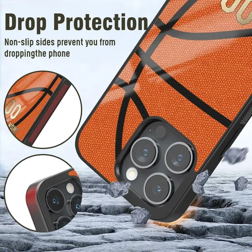 Miniatura 5 de Fundas de teléfono de baloncesto con nombre personalizado para iPhone 11 12 13 14 15 16 17 Pro Max Plus Mini Xr Xs SE, Samsung A03 A13 A53 A54 A73