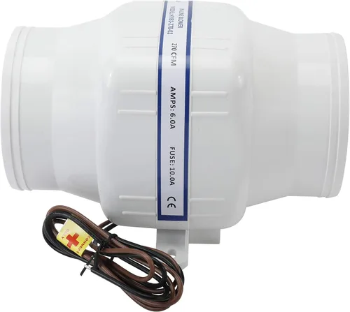 Miniatura 2 de YaeMarine Marine Boat en línea soplador de aire de sentina 12 V eléctrico 4 "barco motor soplador 270CFM con seis cuchillas para yate velero barcos