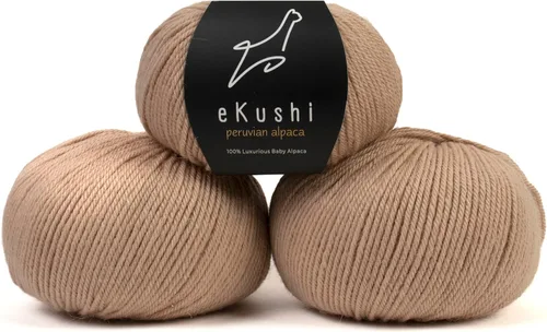 Miniatura 15 de 100% Hilo de Alpaca para Bebé para Tejer y Ganchillo - Juego de 3 Madejas de Hilo Premium DK - Ligero, Hipoalergénico y Térmico Hecho en Perú - N010