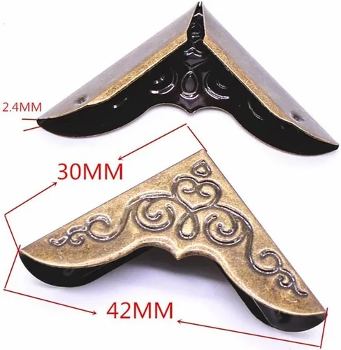 Miniatura 3 de 40pcs Práctico Metal Bronce Libro Esquina Protectores Artesanía Cuaderno Marco de Fotos Álbumes Scrapbooking (Plata)