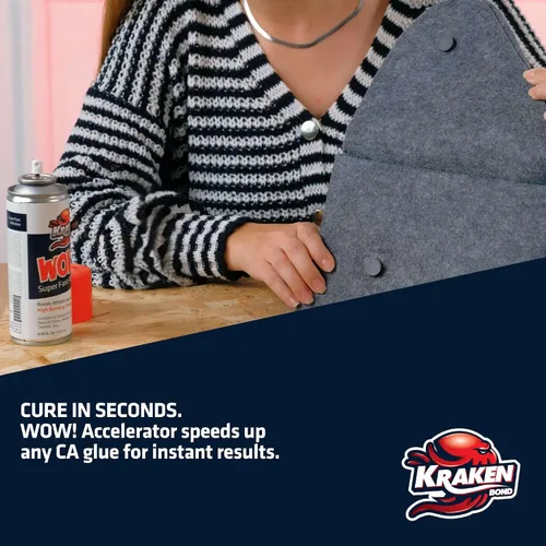 Miniatura 5 de KRAKEN BOND Wow! Activador adhesivo en aerosol (1 x 16.9 onzas), acelerador de pegamento de cianoacrilato para plástico, metal, madera y PVC