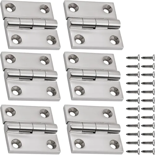 Miniatura 11 de Bisagras de acero inoxidable 316 de grado marino de 1.5" x 1.5" (40 mm x 40 mm) Bisagra pesada para escotilla de barco de 2 piezas con bisagra