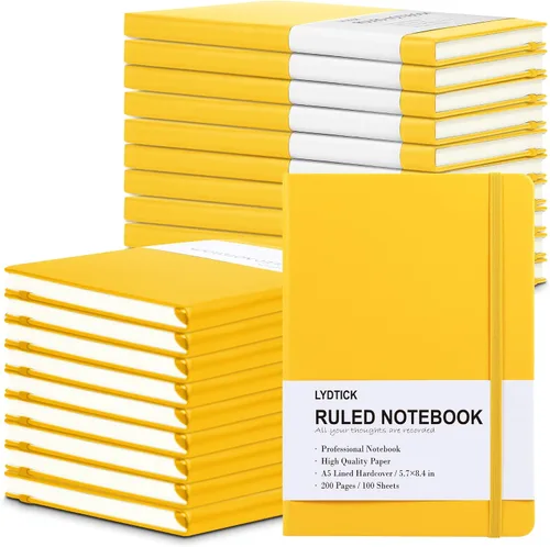 Miniatura 9 de Paquete de 20 Diarios para Escritura, Cuadernos con Rayas Universitarias a Granel, Cuadernos de Tapa Dura (200 Páginas) para Toma de Notas, Diarios