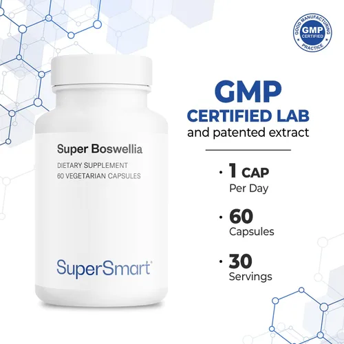 Miniatura 5 de Supersmart - Extracto de Super Boswellia 100 mg por día (patentado y de alta resistencia) - Suplemento ApresFlex Boswellia Serrata - 20% AKBA Sin