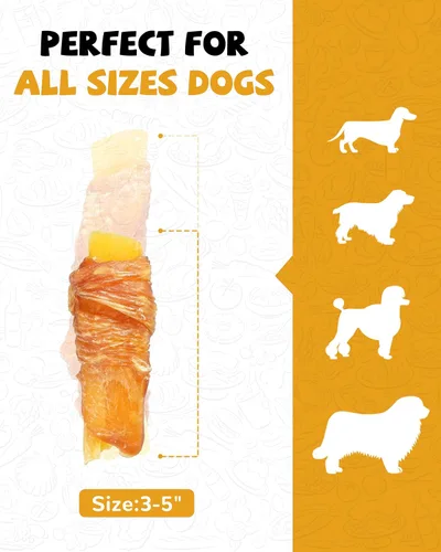 Miniatura 6 de PAWUP Golosinas para Perros Cecina de Pollo Envuelta en Batata Dulce, Ingredientes Naturales con Taurina, Golosinas para Perros Sin Granos, 12.5 oz