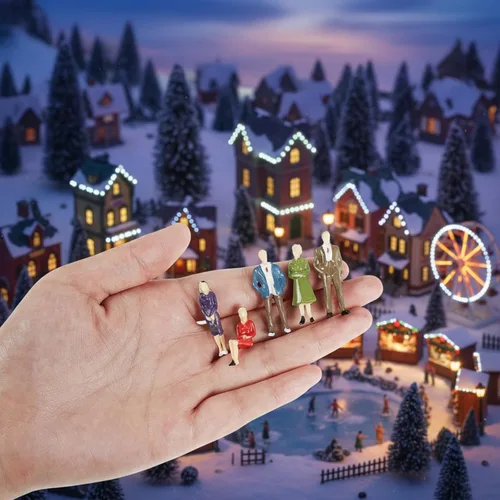 Miniatura 2 de Juexica 80 piezas de mini figuras de personas a escala 1:50, trenes modelo arquitectónicos, figuras de personas pintadas, pequeñas figuras