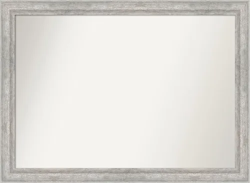 Miniatura 135 de Amanti Art Espejo de baño plateado para sobre fregadero, 23 x 23 pulgadas, espejo cuadrado plateado en ángulo, marco de madera moderno medio, se
