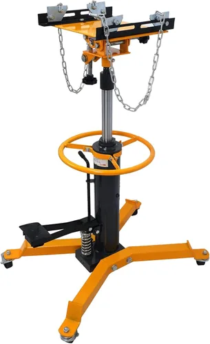 Miniatura 8 de Elevador giratorio de 360°, gato de transmisión telescópica hidráulica de altura ajustable para elevación de automóvil con bomba de pie, 1100 libras