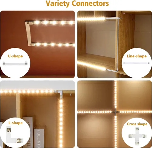 Miniatura 5 de WOBANE Kit de luz LED para pantalla, juego de barra de tira LED de 8 x 12 pulgadas, iluminación de gabinete para escaparate, estantería, encimera