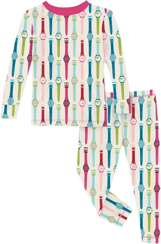 Miniatura 21 de KicKee Pants Conjunto de pijama de manga larga con estampado de piezas