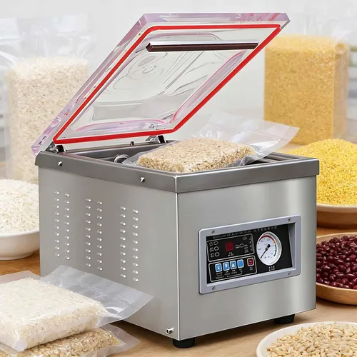 Commercial Chamber Vacuum Sealer, Stainless Steel Food Packaging Machine, Powerful Automatic Sealing for Meat, Fish & Sous Vide - Professional