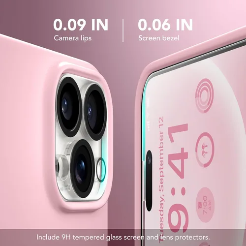 Miniatura 88 de GONEZ Funda de silicona para iPhone 15 Pro Max, compatible con Magsafe, protector de cámara + protector de pantalla, forro de microfibra suave