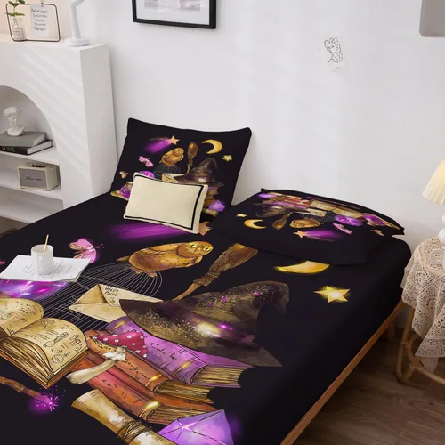 Miniatura 4 de Sábanas de bruja tamaño matrimonial – Sábanas de bruja para niños y niñas, juego de sábanas de brujería, microfibra suave y bolsillo profundo