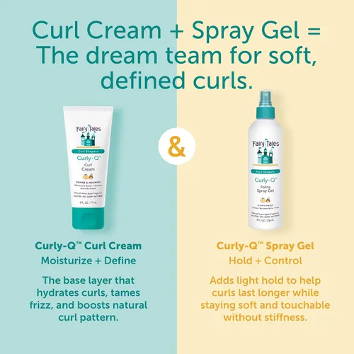 Miniatura 6 de Fairy Tales Curly Q Kids Curl Cream – Crema para rizos ligeros para niños con cabello rizado y ondulado - Libre de parabenos, sulfatos, gluten