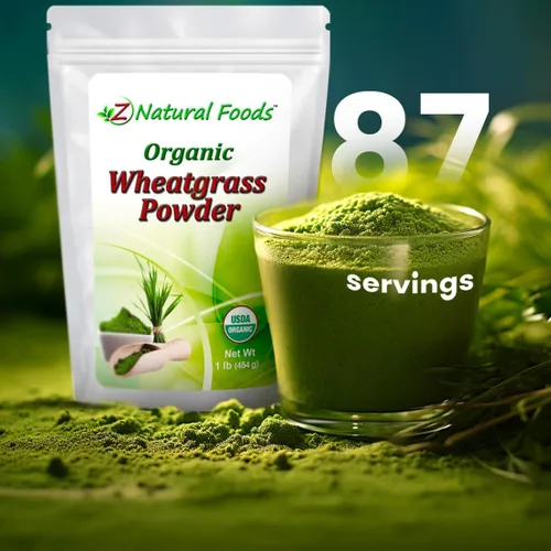 Miniatura 6 de Z Natural Foods Polvo de pasto de trigo orgánico, polvo de superalimento verde para batidos, jugos, batidos y recetas, polvo rico en nutrientes