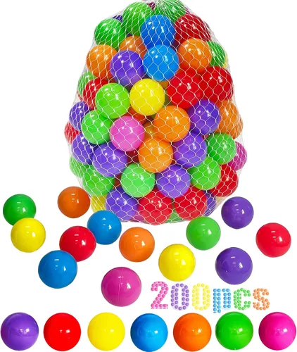 Miniatura 14 de LANGXUN 50 100 200 400 Bolas de Pelotero de Plástico Suave para Niños, Regalo para Cumpleaños de Bebé o Niño Pequeño, Navidad, Pelotero con Tienda