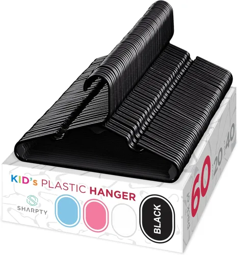 Miniatura 11 de Sharpty Perchas de plástico para niños, perchas para ropa de bebé, niños pequeños y niños, uso estándar diario, ideal para armario de niños y niñas
