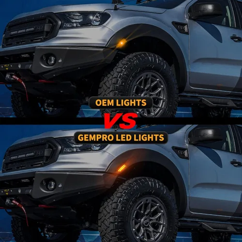 Miniatura 6 de Gempro Luces LED de señal de parachoques delantero para Ford Ranger Lariat 2019-2023, 2 unidades, lente ahumada LED ámbar
