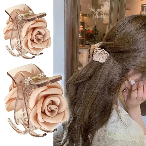 Miniatura 5 de 3 paquetes de pinzas para el cabello con flores medianas, pequeñas pinzas en forma de rosa para moño alto, pinzas para el cabello para viajes