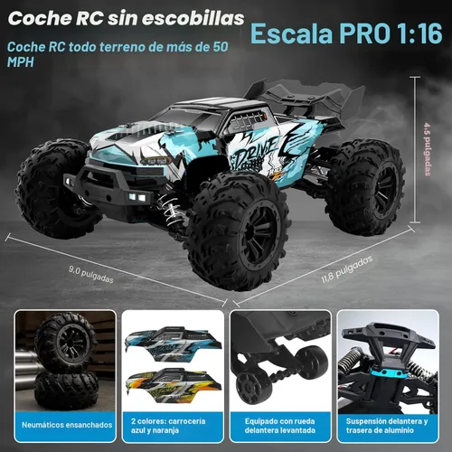 Miniatura 2 de Auto a control remoto 1:16 sin escobillas - Camioneta monstruo todo terreno de alta velocidad de más de 80 km/h para adultos y adolescentes de 14