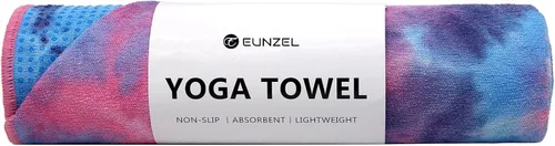 Eunzel Toalla de yoga caliente – Toalla de microfibra antideslizante para esterilla de yoga con punto de agarre absorbente de sudor, toalla para