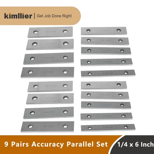 Miniatura 2 de kimllier 9 pares de bloques de calibre de precisión de acero paralelo de 1/4 x 6 pulgadas