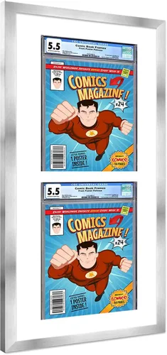 Miniatura 106 de Marco de cómic con paspartú para 8 CGC, CBCS o PGX Graded Comics - Marco de cómic blanco para cómics de 8.125 x 13 pulgadas Marco blanco