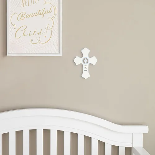 Miniatura 6 de DEMDACO Cruz de pared Bless This Child - Cruz de bendición para bebé - Decoración de guardería de fe - Regalo para recién nacido - Colgante de pared