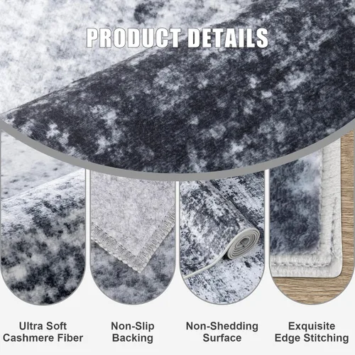 Miniatura 6 de Alfombra lavable de 2 x 3 pulgadas, alfombra de entrada: lavable, moderna, abstracta, suave, fina, antideslizante, resistente a las manchas