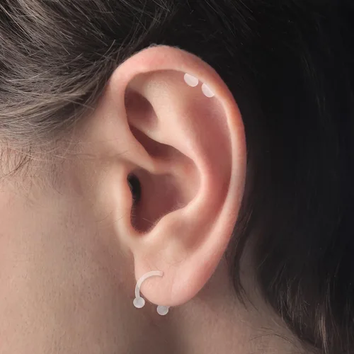 Miniatura 3 de Satix Retenedores de piercing transparentes de estilo mixto para cirugía de trabajo, retenedor de aretes transparente Bioflex, retenedor de anillos