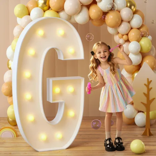 Miniatura 88 de imprsv Letras de marquesina iluminadas, letras de mosaico de 1.2 m con luz para decoración de baby shower, graduación, gran J para decoraciones