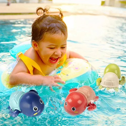 Miniatura 3 de TOHIBEE Juguetes de Baño, Juego de 3 Lindas Tortugas Nadadoras de Baño para Niños Pequeños de 1 a 3 años, Nuevos Juguetes de Agua de Bañera