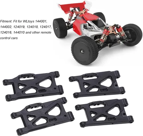 Miniatura 8 de Brazo de suspensión a control remoto, 4 piezas de repuesto de brazo oscilante delantero trasero duradero, piezas de automóvil RC para aficionados